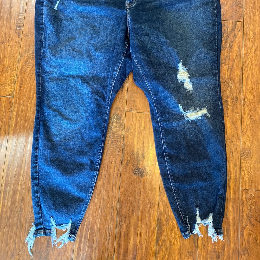 lane bryant size 26 skinny jeans with fringe detail